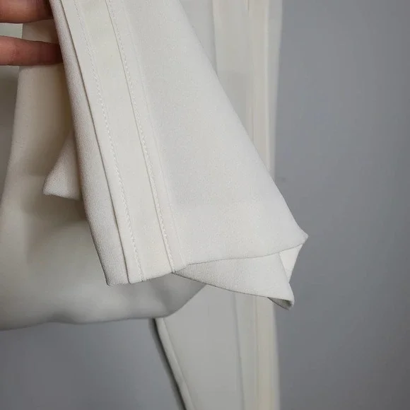 VINCE Satin Bound Easy White Skinny Leg Trouser Dress Pants Sz 6 - Picture 4 of 8